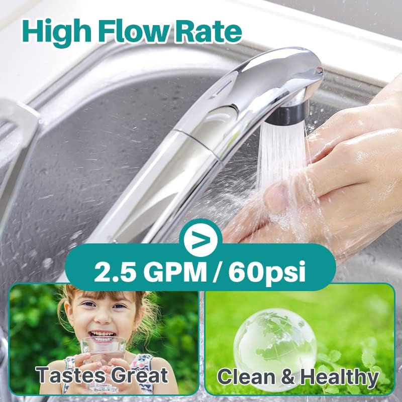 ICEPURE Under Sink Water Filter System, 3 Years or 22K Ultra High Capacity NSF/ANSI 42 Certified, Direct Connect Under Counter Drinking Water System, 0.5 Micron Removes 99.99% Chlorine Odor USA Tech
