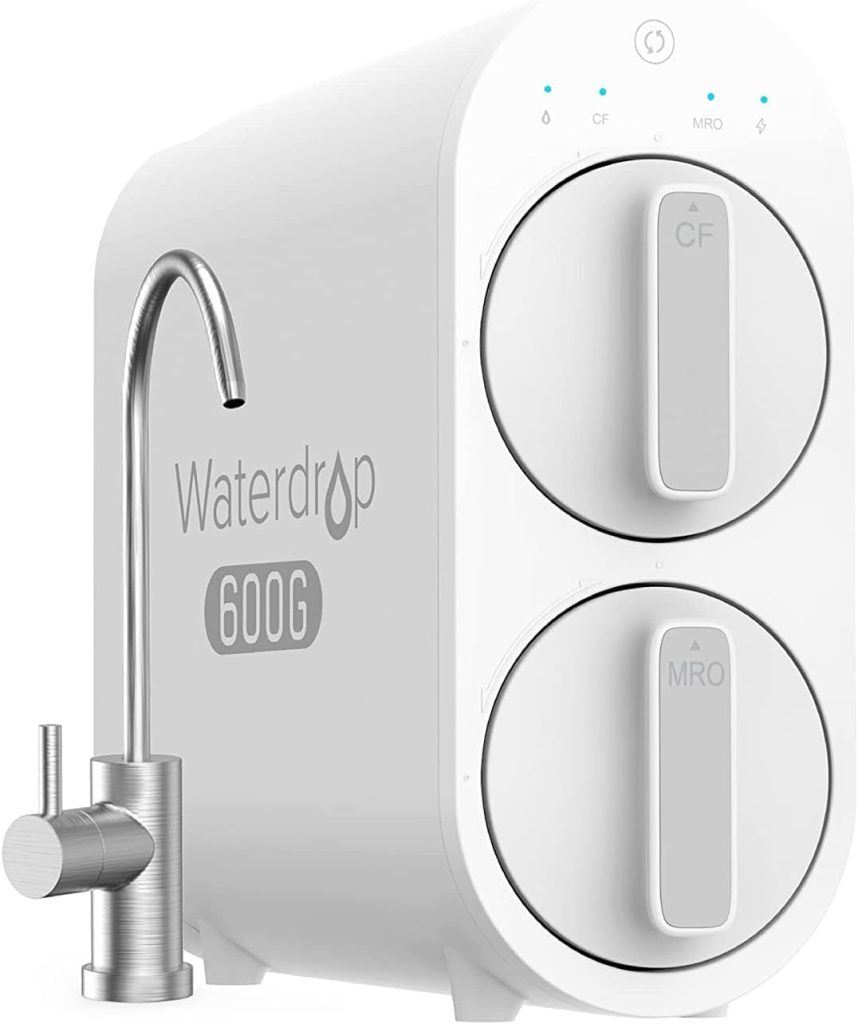 Waterdrop G2P600 Reverse Osmosis System, 600 GPD Tankless RO Water Filter System, Under Sink RO System, 7 Stage Filtration, 2:1 Pure to Drain, Reduce TDS, FCC Listed, USA Tech